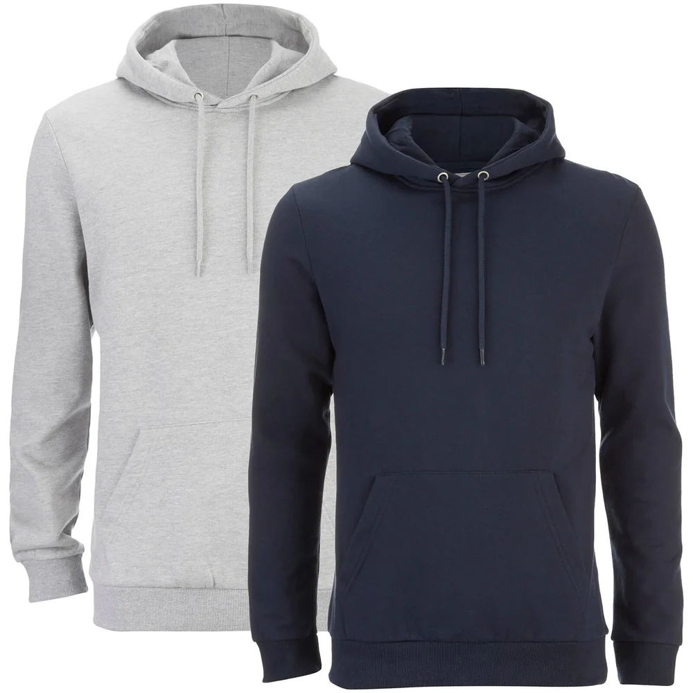 Smith & Jones Men's Rooski 2 Pack Hoody - Grey/Navy - S - Blue/Grey Image 1