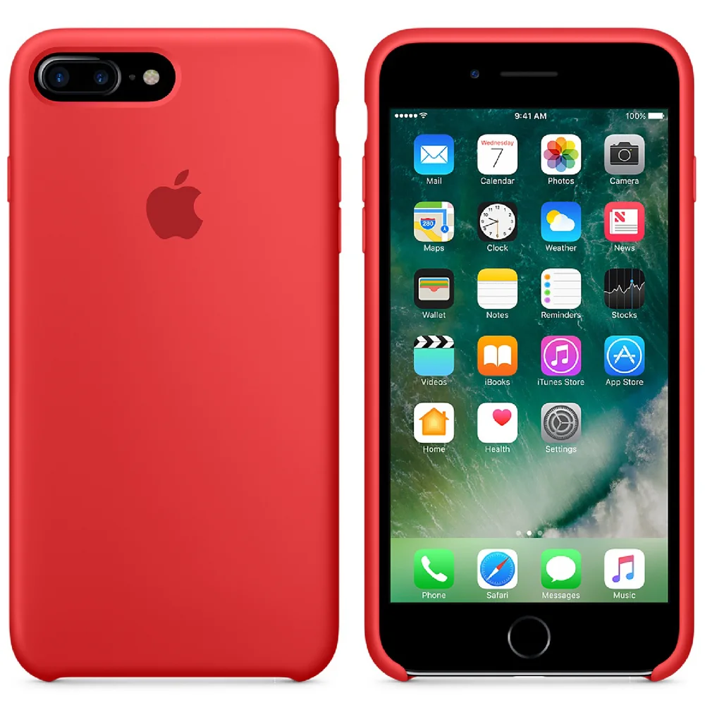 Apple iPhone 7 Plus Silicone Case - Red Image 1