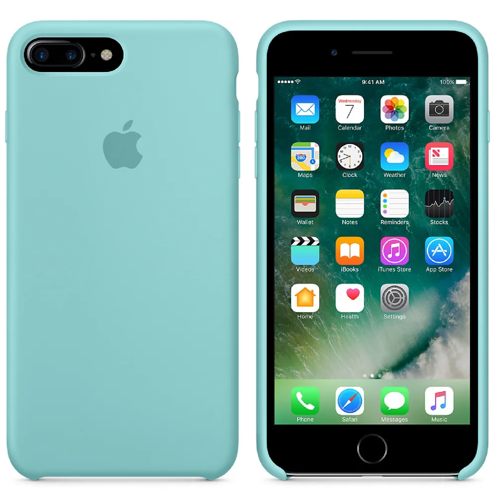 Apple iPhone 7 Plus Silicone Case - Sea Blue Image 1