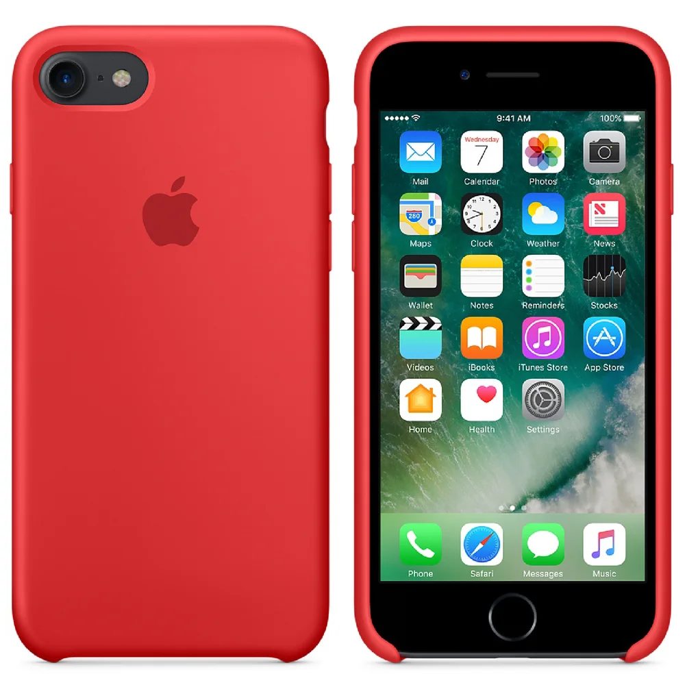 Apple iPhone 7 Silicone Case - Red Image 1