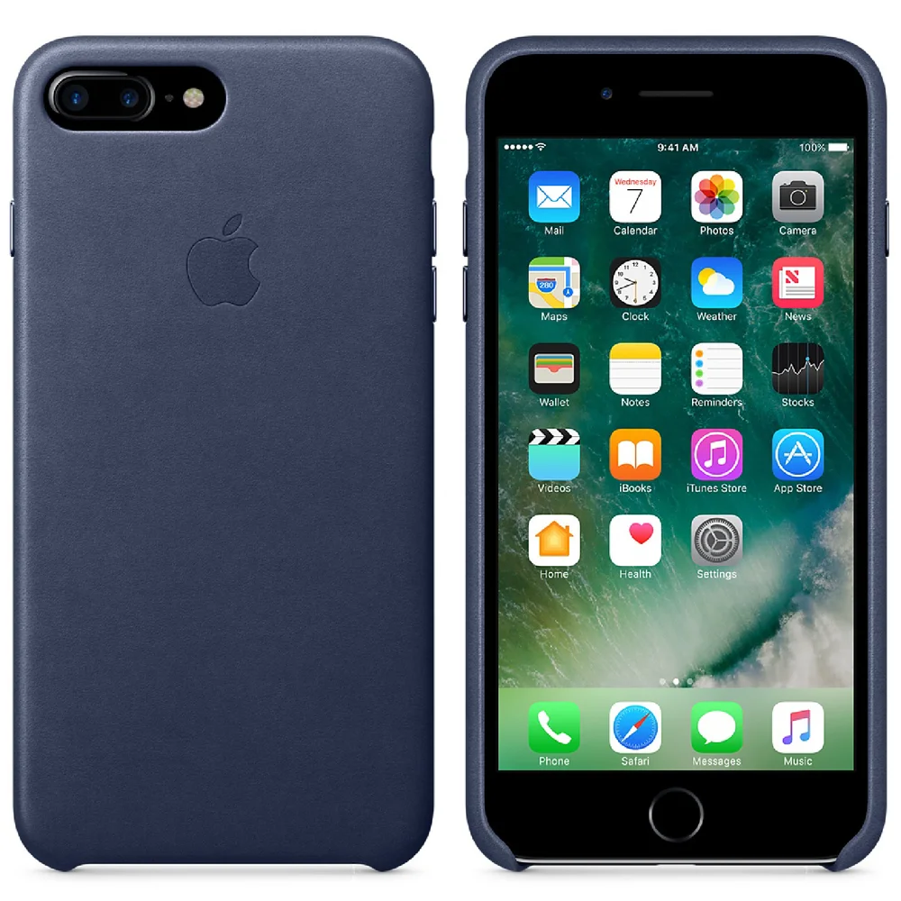 Apple iPhone 7 Plus Leather Case - Midnight Blue Image 1