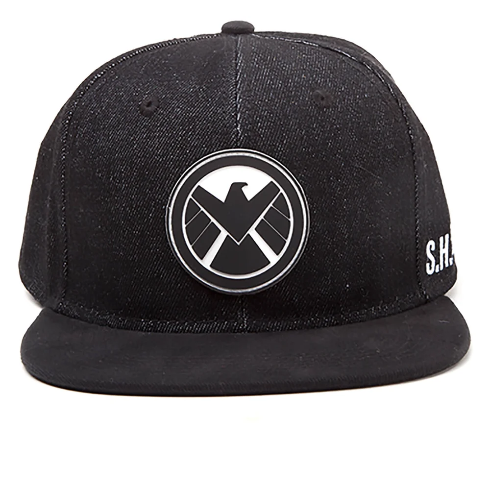 Marvel The Avengers Shield Logo Snapback Cap - Black Image 1