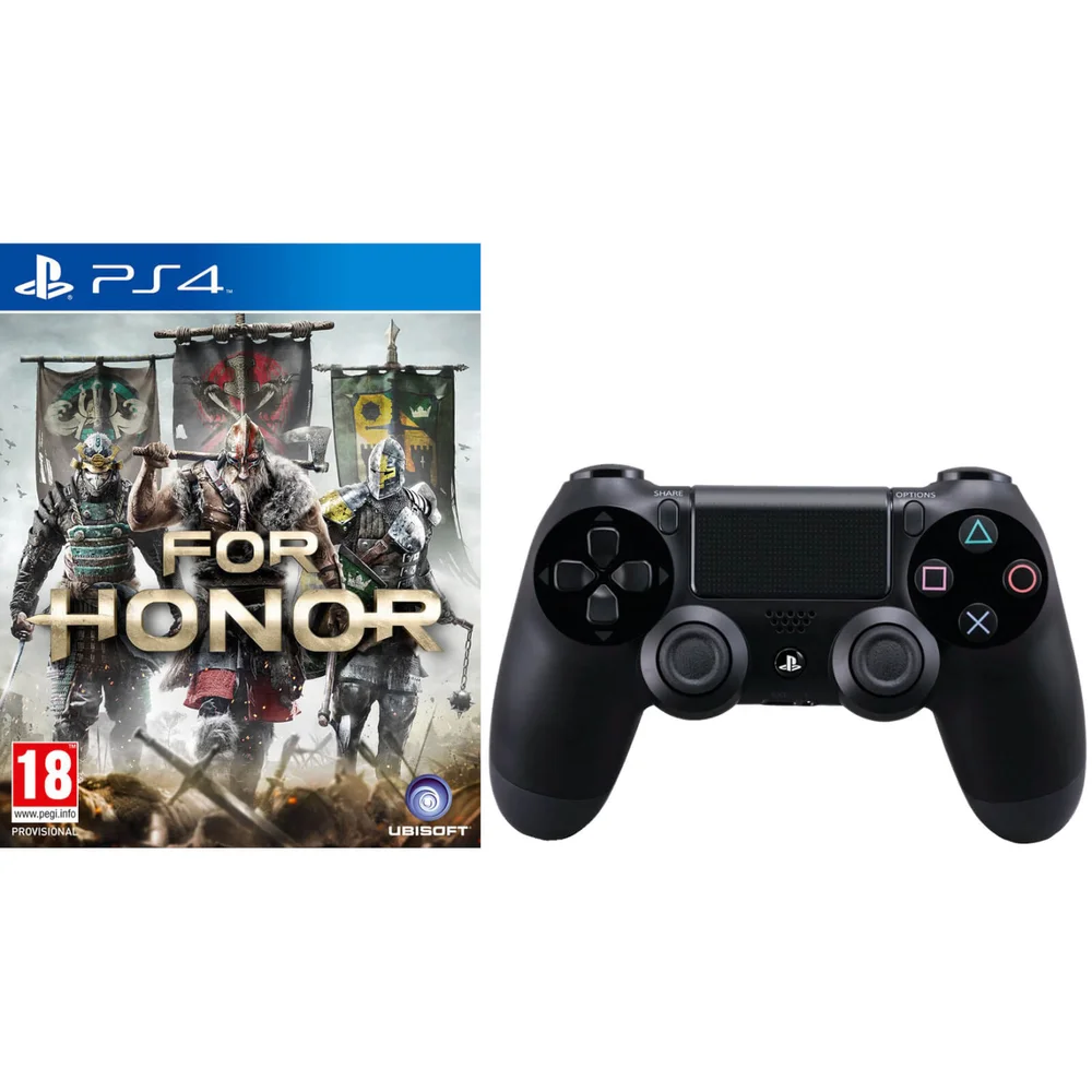 For Honor with Sony PlayStation 4 DualShock 4 Controller Black Image 1