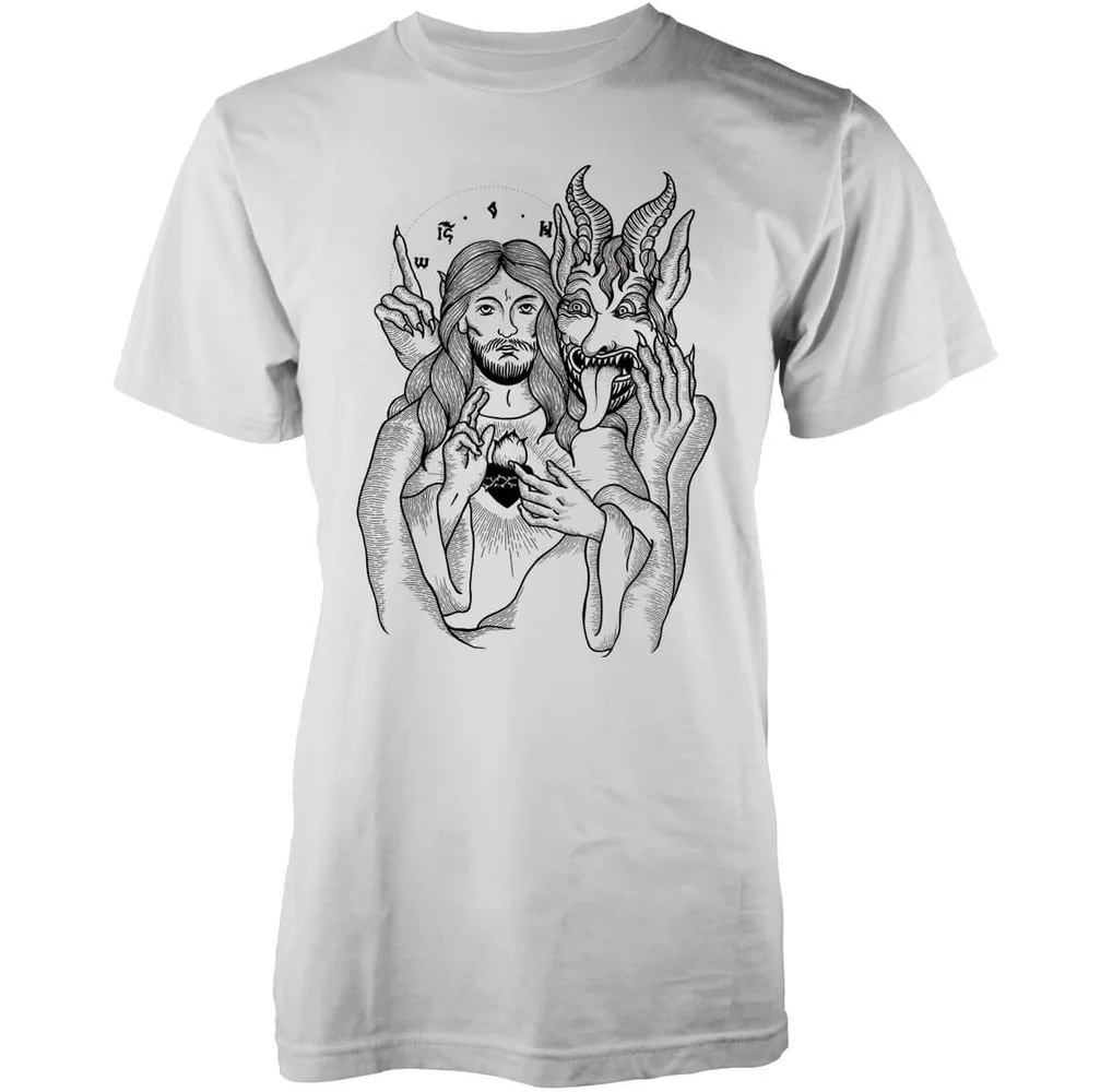 Abandon Ship Men's Jesus and Devil T-Shirt - White - S - White Image 1