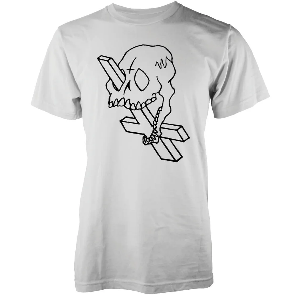 Abandon Ship Men's Skull Cross T-Shirt - White - S - White Image 1