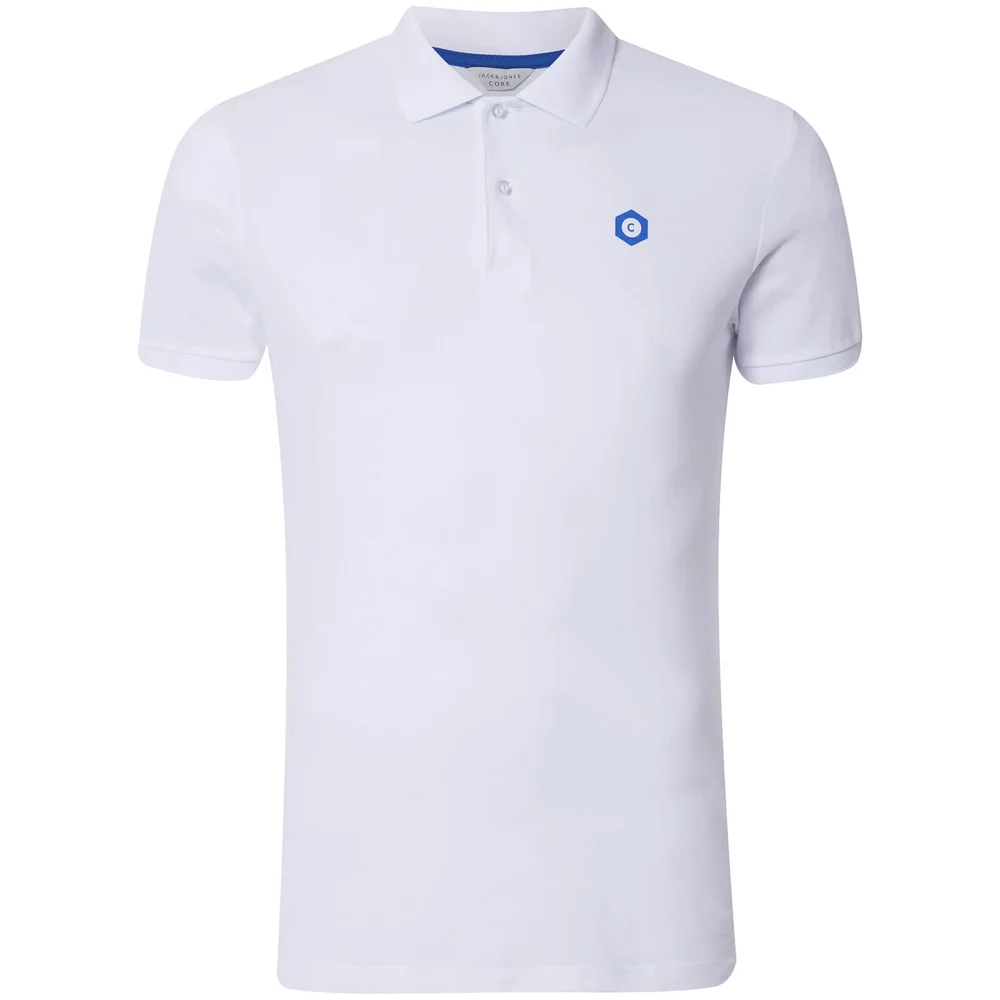 Jack & Jones Core Men's Booster Logo Polo Shirt - White - S - White Image 1