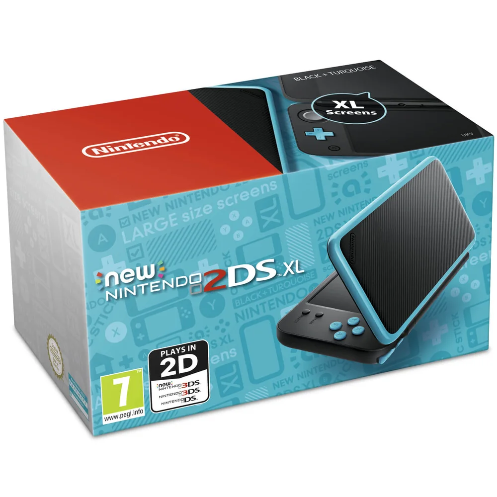 New Nintendo 2DS XL Black and Turquoise Image 1