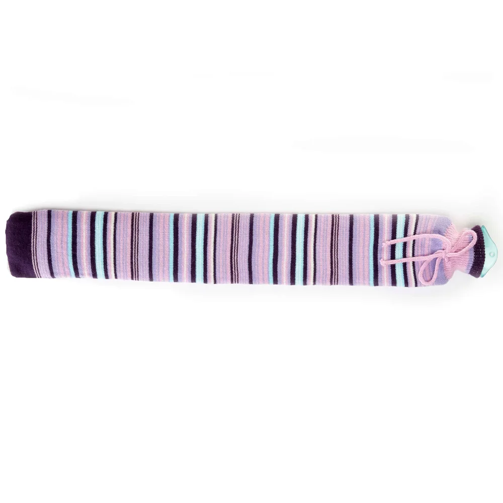 Warmies Extra Long Hot Water Bottle - Purple Thin Stripe Image 1
