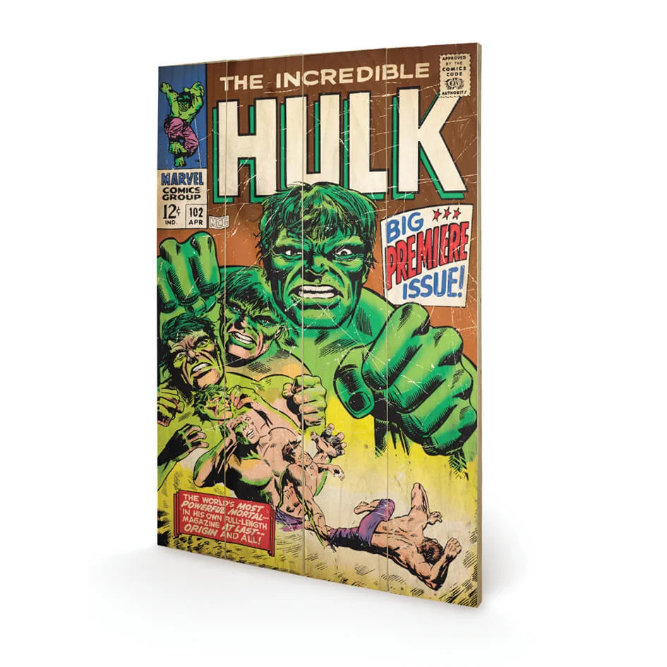 Marvel Hulk Big Issue 40 x 39cm Wood Print Image 1