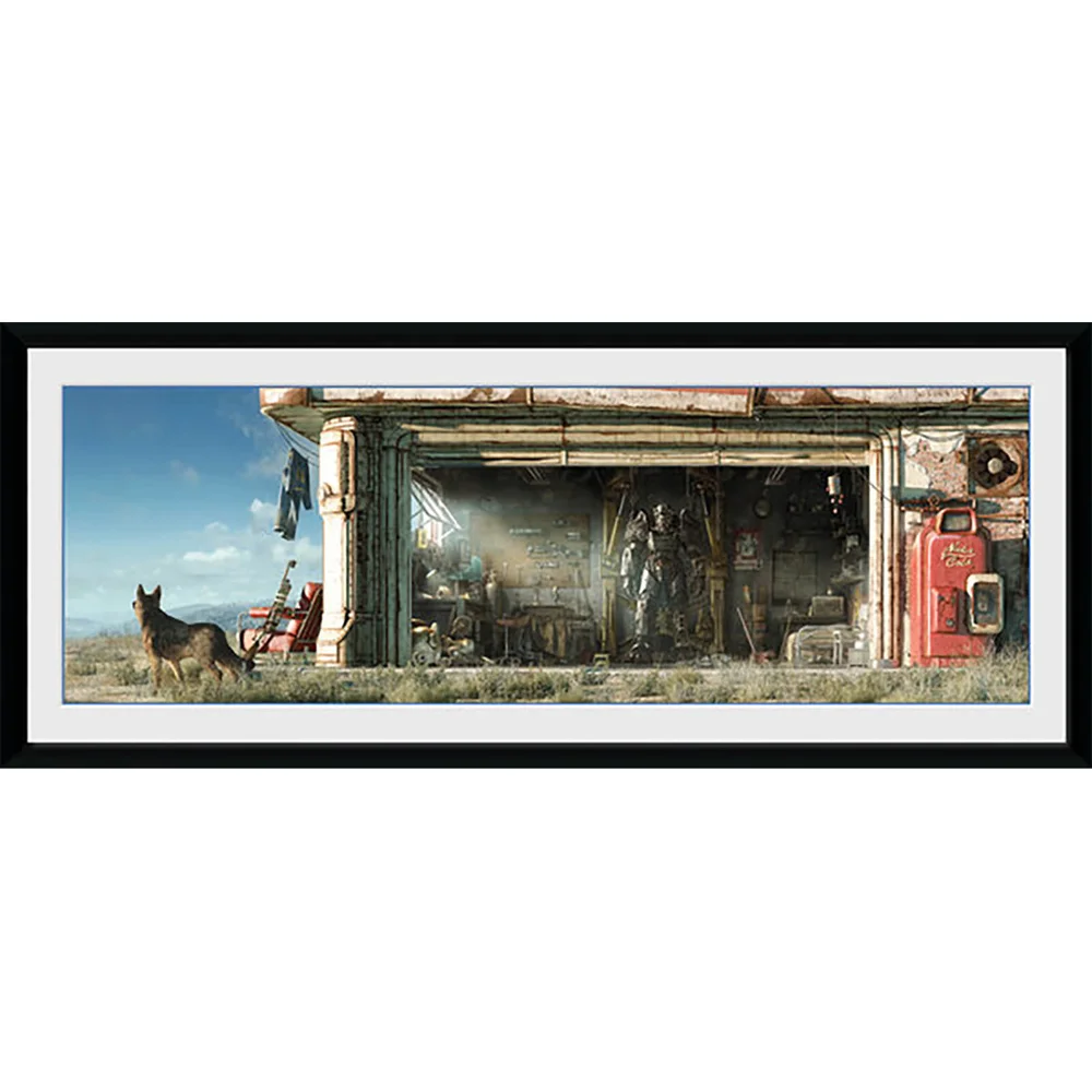 Fallout Garage - 30 x 12 Inches Framed Photograph Image 1