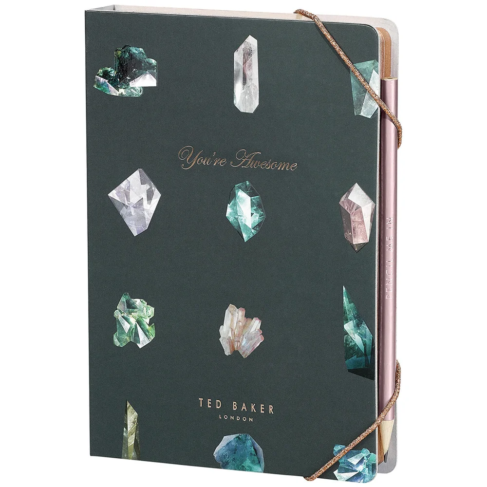 Ted Baker A5 Notebook with Sticky Notes - Linear Gem Image 1