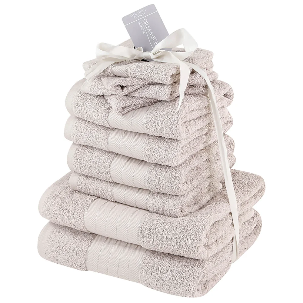 Highams 100% Cotton 10 Piece Towel Bale (500GSM) - Natural Image 1