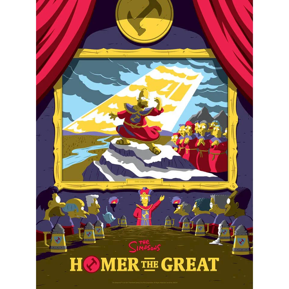 The Simpsons: Homer the Great Variant Silkscreen Print by Florey - Limited to 100 - Zavvi UK Exclusive Image 1