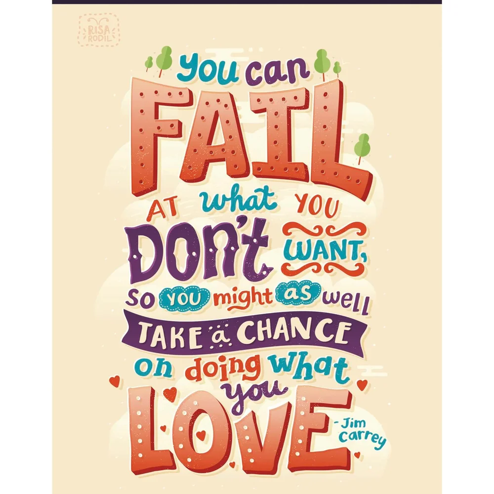Jim Carrey 'You Can Fail At What You Don't Want' Art Print Image 1