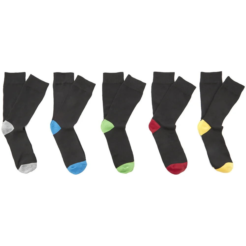 Brave Soul Men's Sol 5-Pack Socks - Black (UK 7-11) Image 1