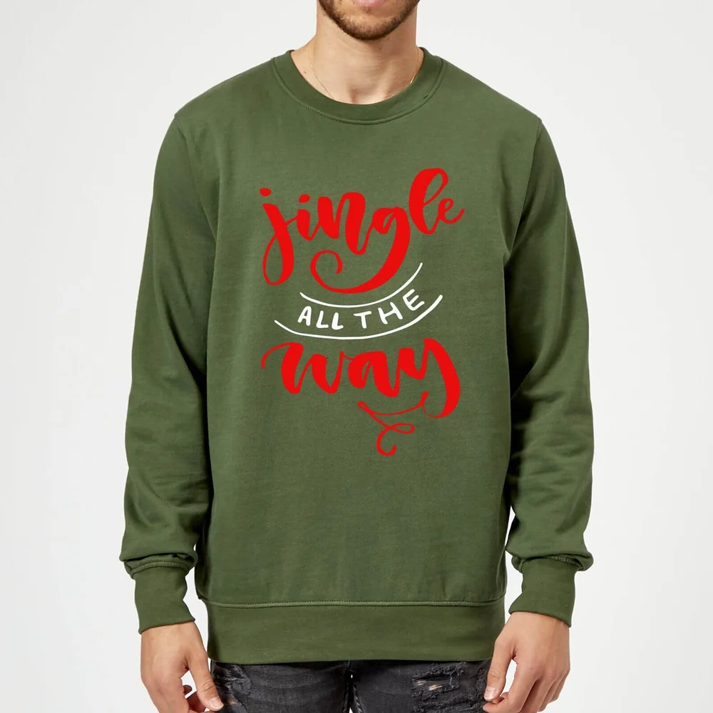 Jingle all the Way Sweatshirt - Forest Green - S - Kelly Green Image 1