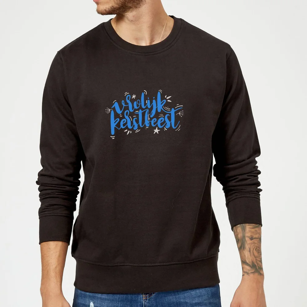 Kerstfeest Sweatshirt - Black - S - Black Image 1