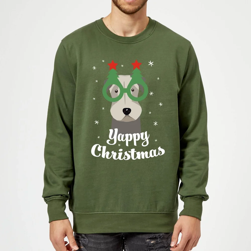 Yappy Christmas Sweater - Forest Green - S - Kelly Green Image 1
