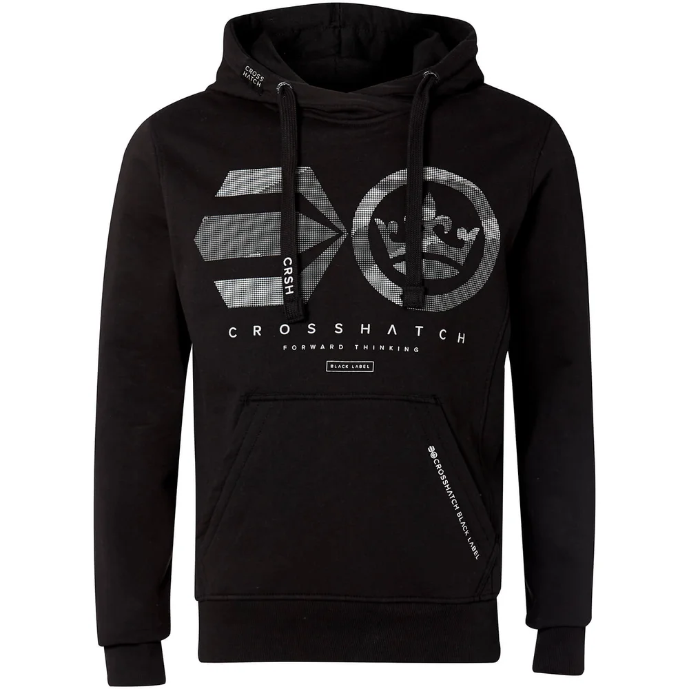 Crosshatch Men's Logocamo Hoody - Black - S - Black Image 1