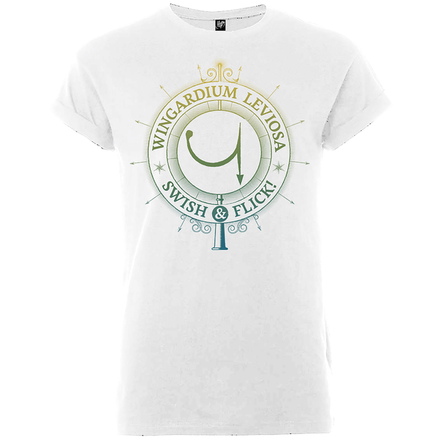 Harry Potter Wingardium Leviosa Swish And Flick Men's White T-Shirt