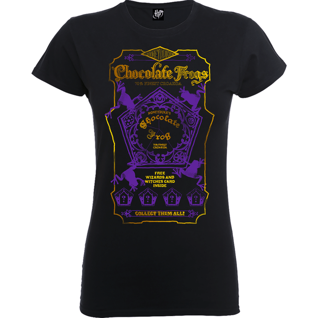 Harry Potter Honeydukes Purple Chocolate Frogs Women's Black T-Shirt