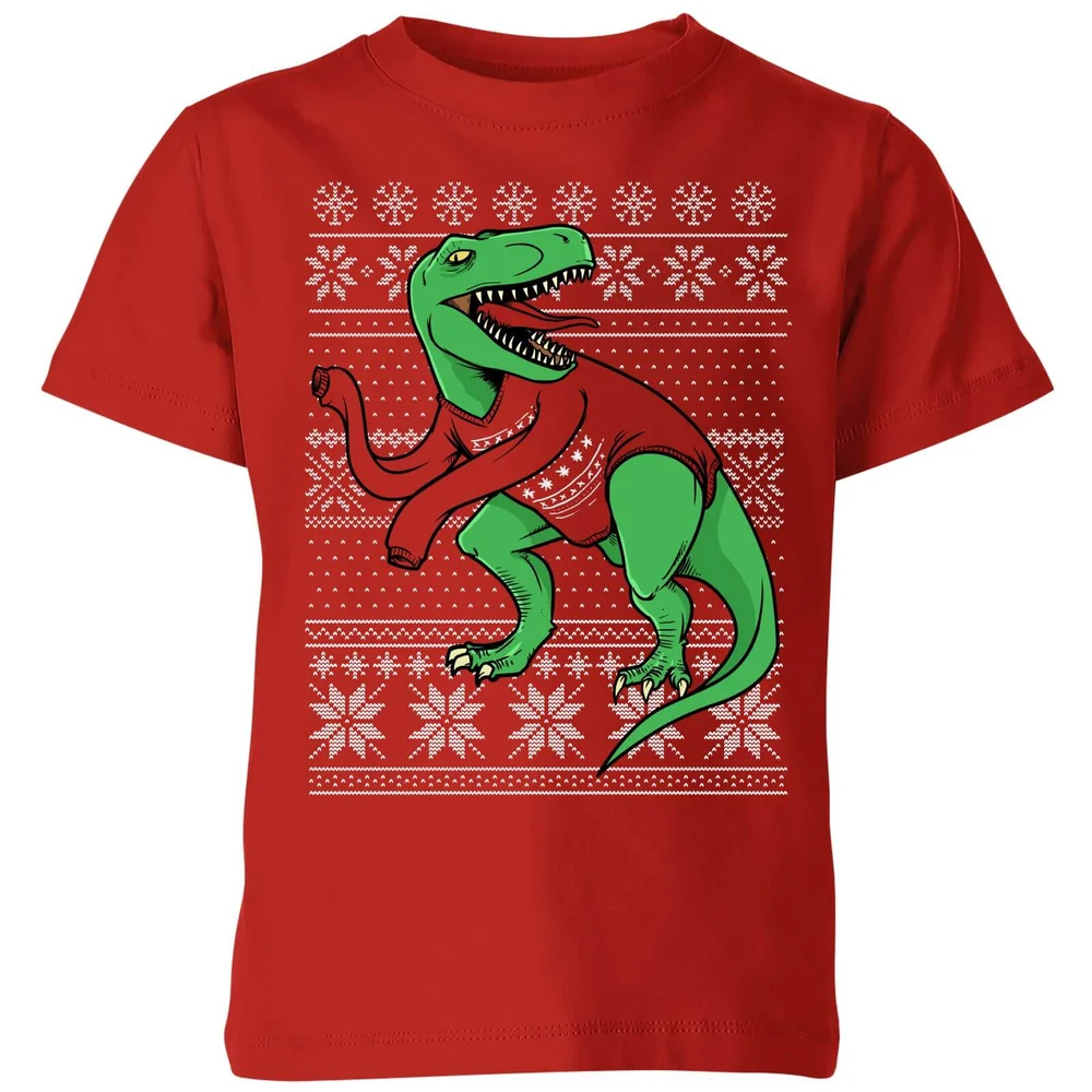 T-Rex Sleeves Kids' T-Shirt - Red - 3-4 Years Image 1