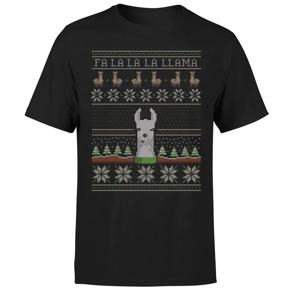 Fa La La La Llama T-Shirt - Black - S Image 1