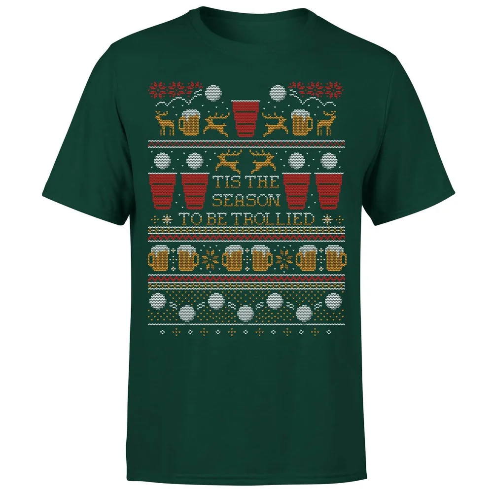Tis The Season To Be Trollied T-Shirt - Forest Green - S - Forest Green Image 1