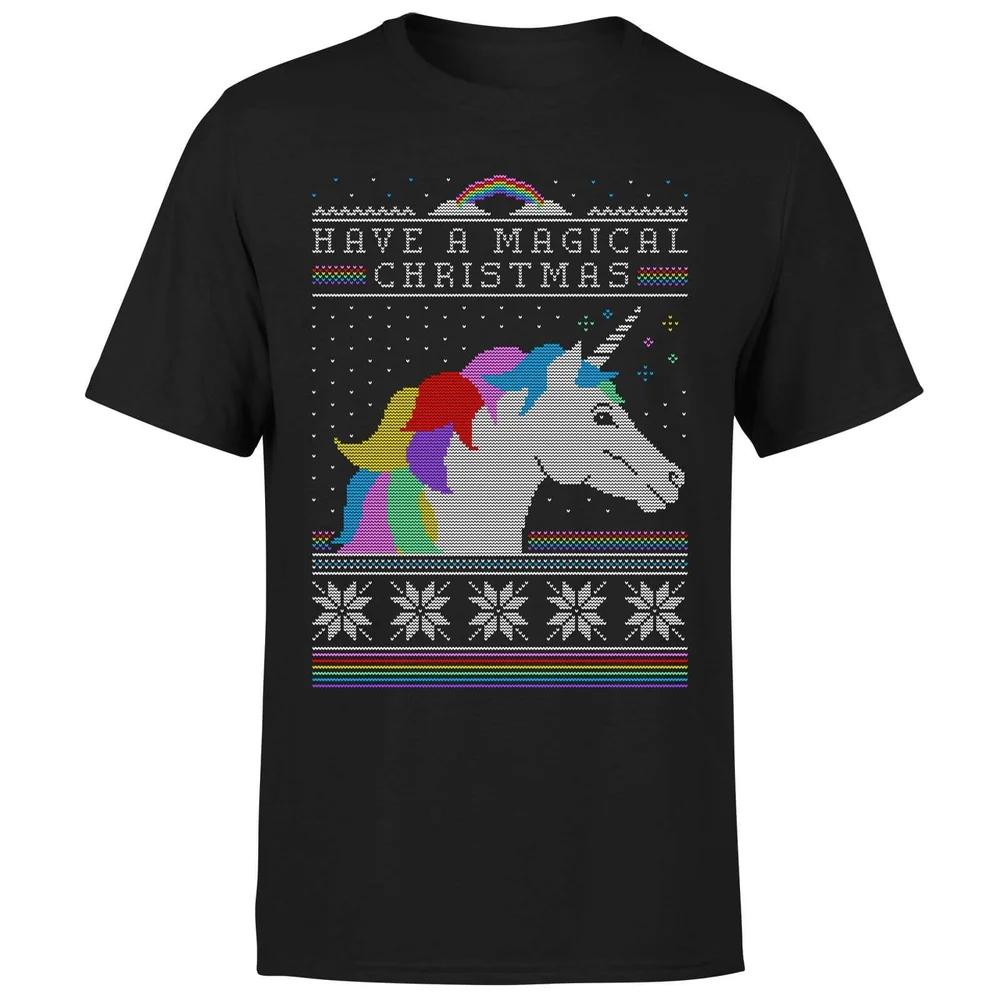 Have a magical Christmas Fair isle T-Shirt - Black - S Image 1