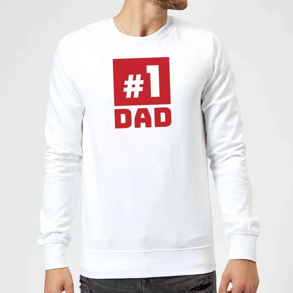 Number 1 Dad Sweatshirt - White - S - White Image 1