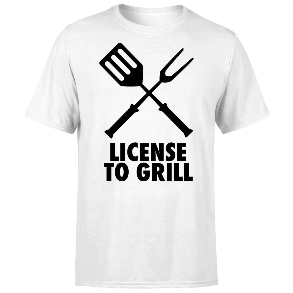 License to Grill T-Shirt - White - S - White Image 1
