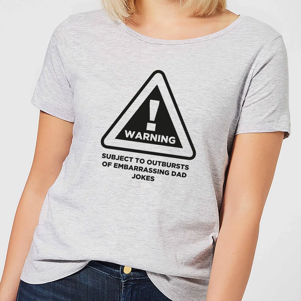 Warning Dad Jokes Women's T-Shirt - Grey - S - Grey Image 1