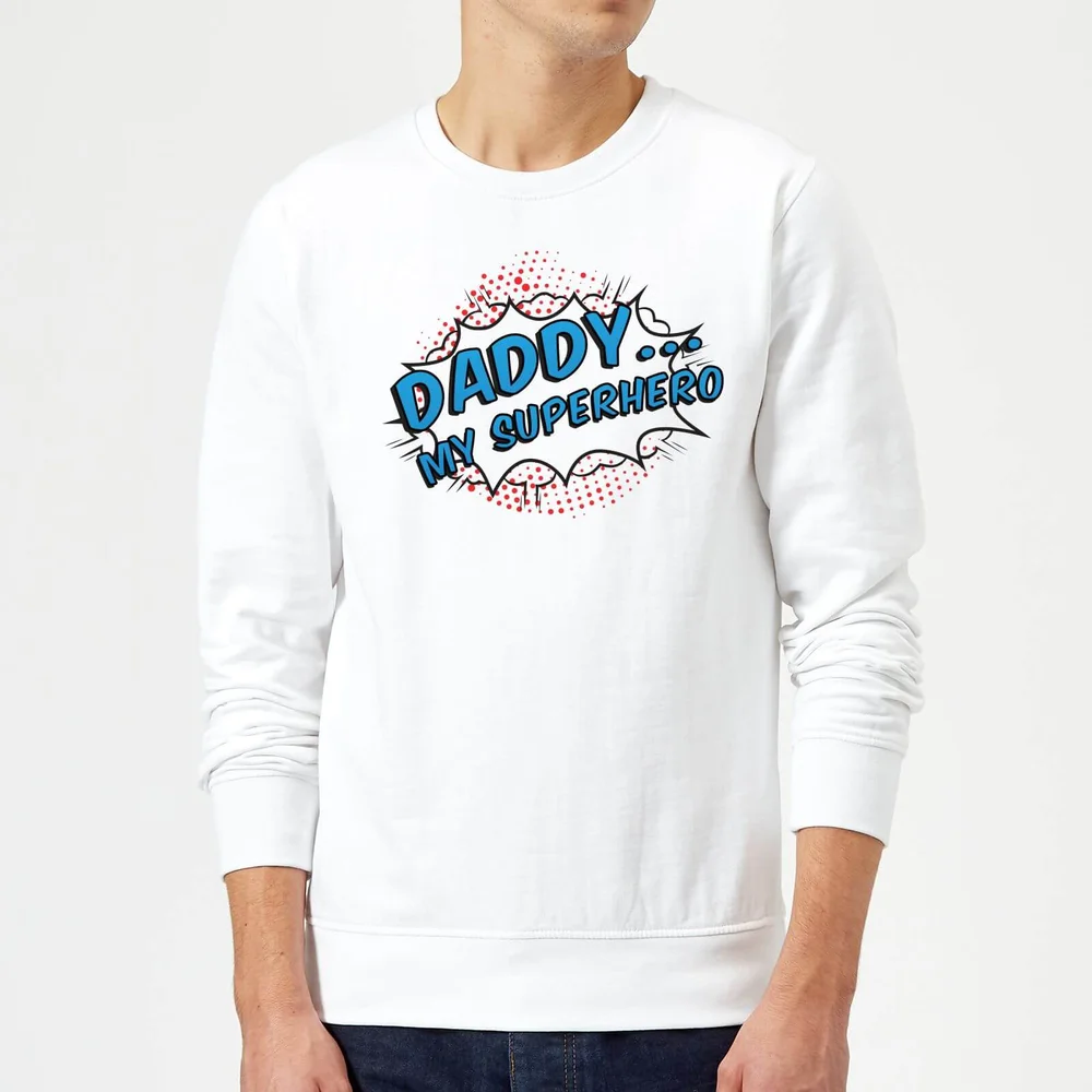 Daddy My Superhero Sweatshirt - White - S - White Image 1