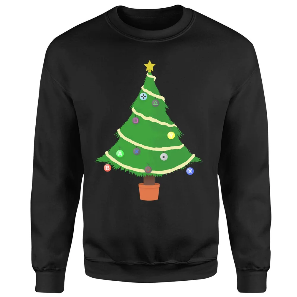 Buttons Tree Sweatshirt - Black - S - Black Image 1
