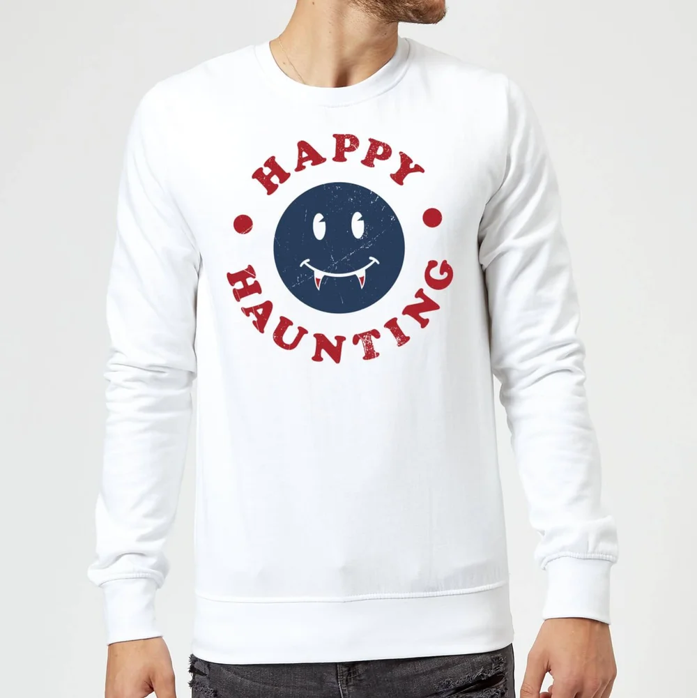 Happy Haunting Fang Sweatshirt - White - S - White Image 1