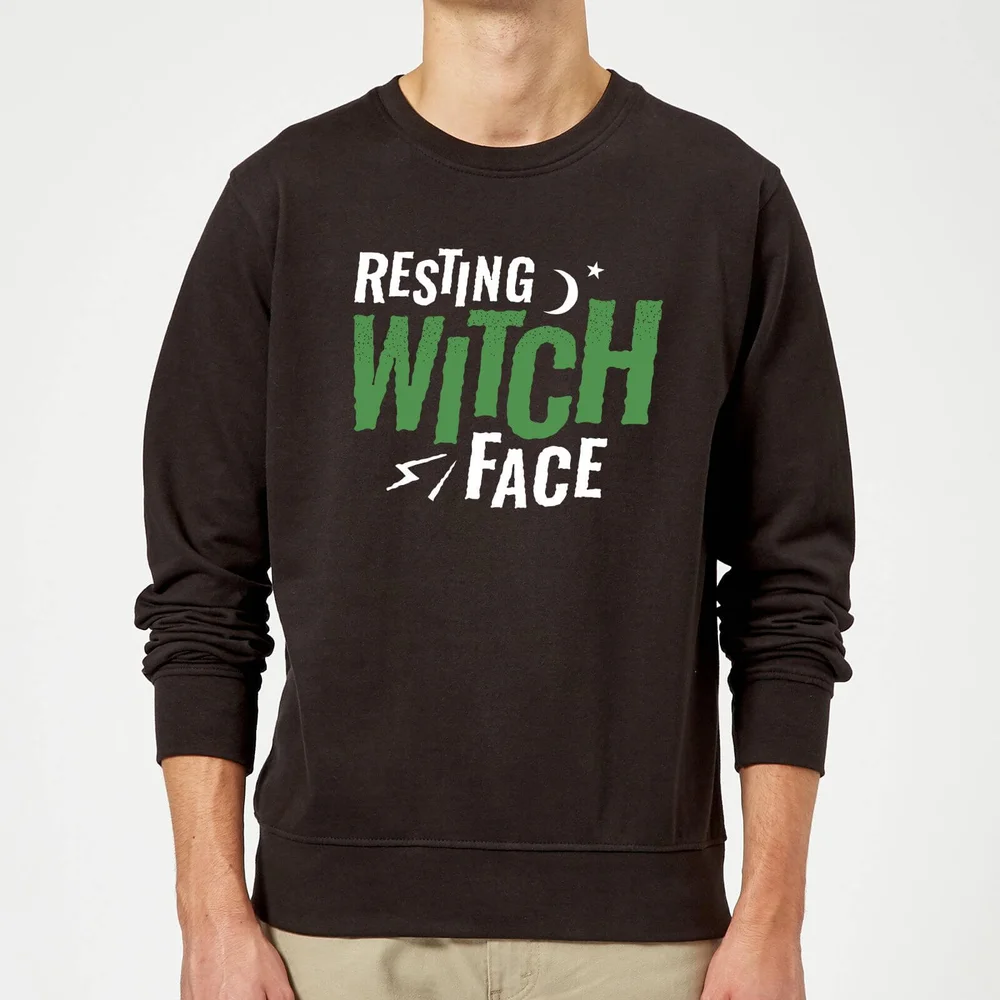Resting Witch Face Sweatshirt - Black - S - Black Image 1