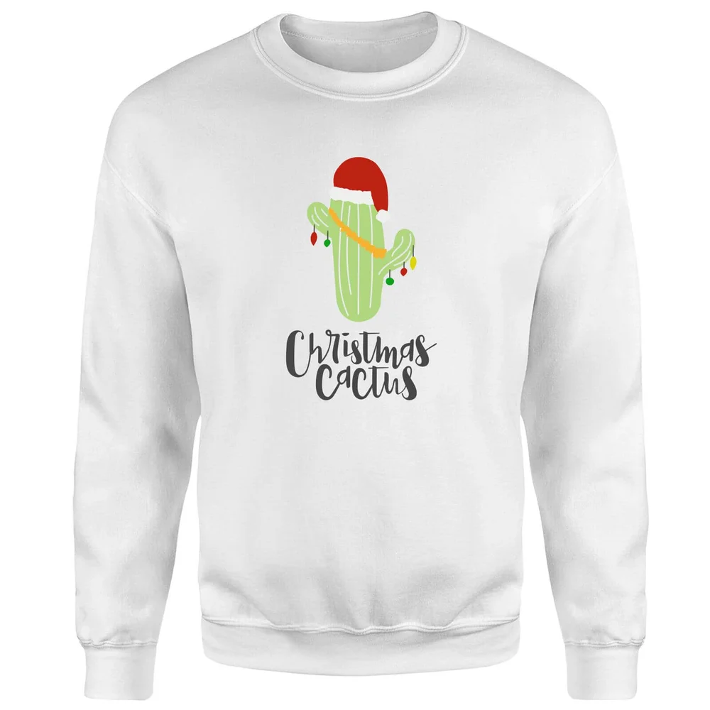 Christmas Cactus Sweatshirt - White - S Image 1