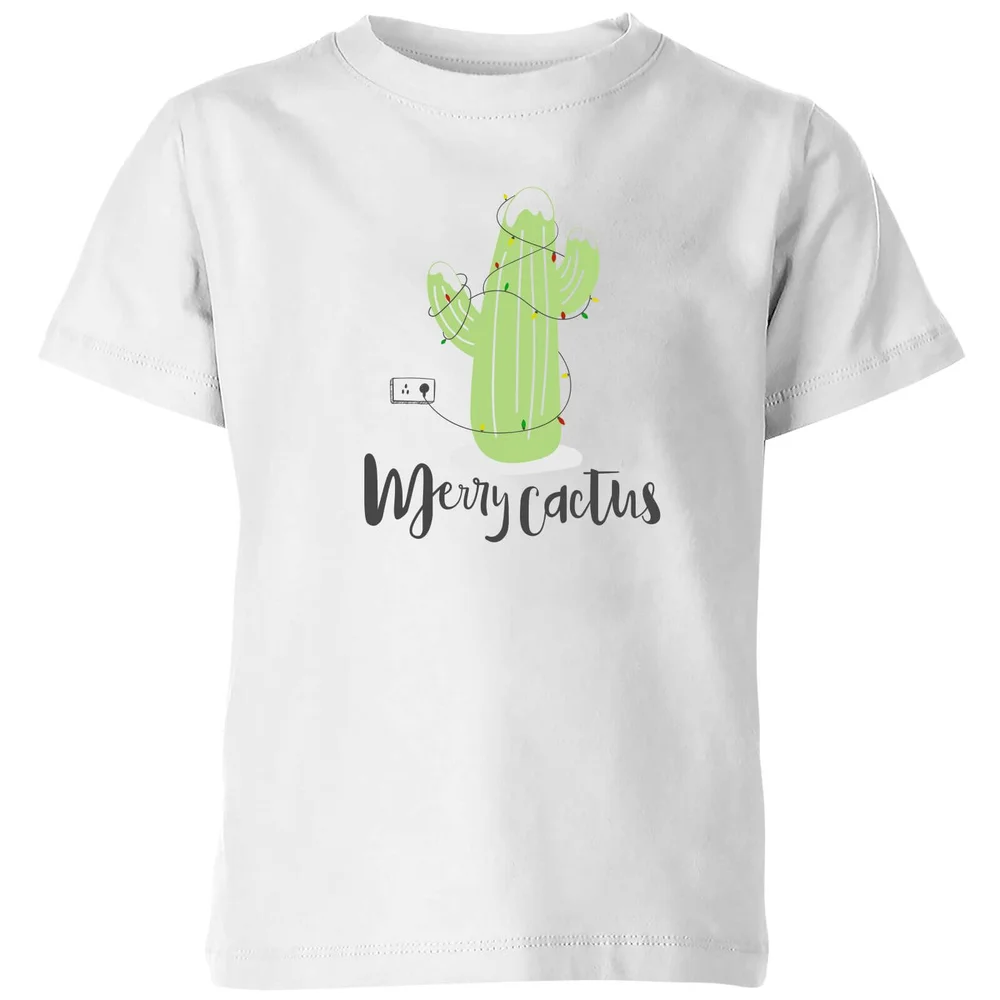 Merry Cactus Kids' T-Shirt - White - 3-4 Years - White Image 1