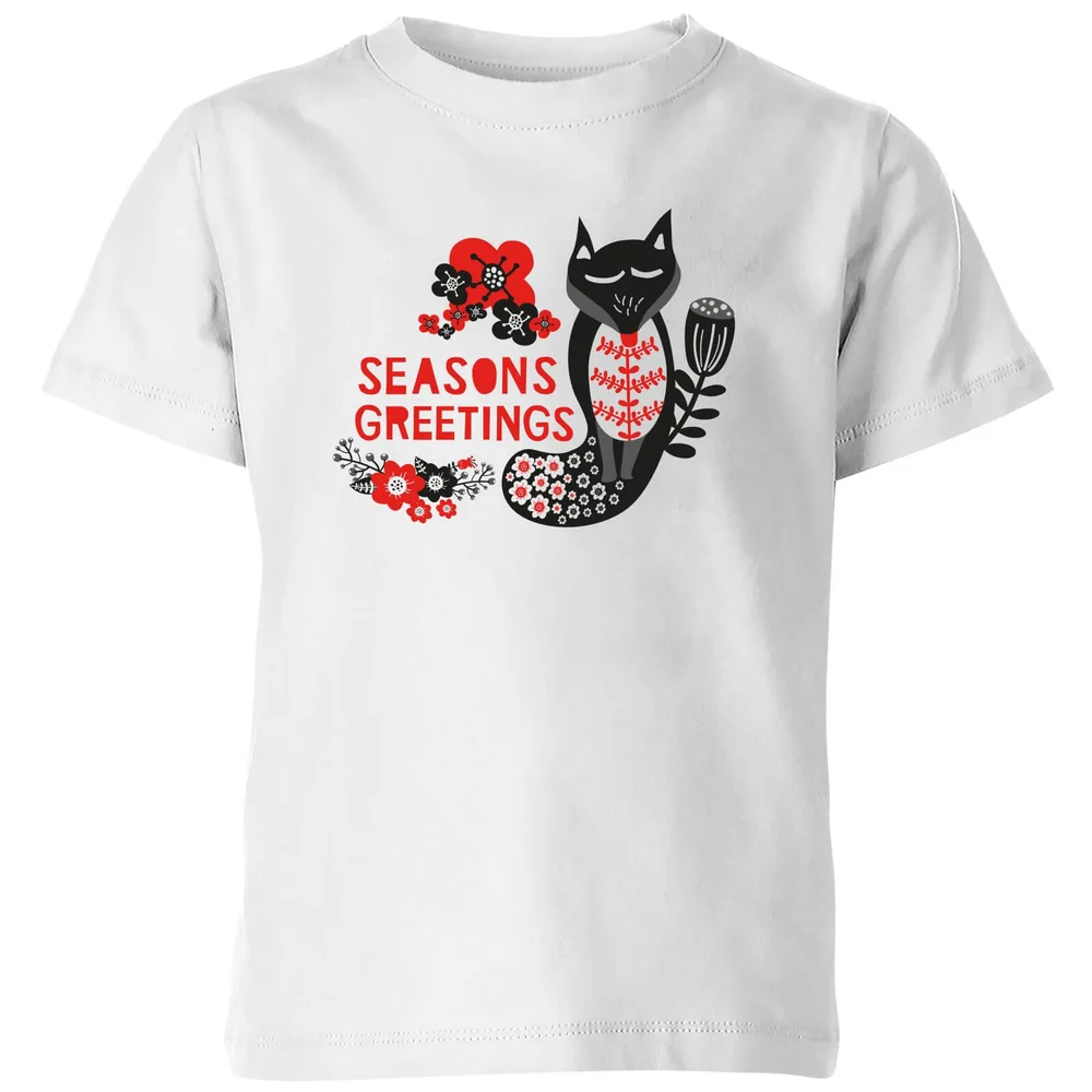 Season's Greetings Kids' T-Shirt - White - 3-4 Years - White Image 1