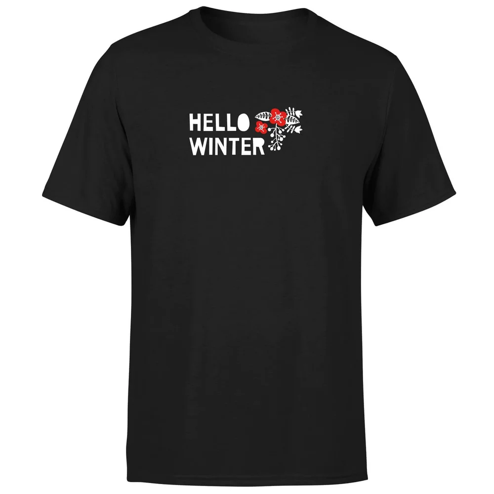 Hello Winter T-Shirt - Black - S - Black Image 1