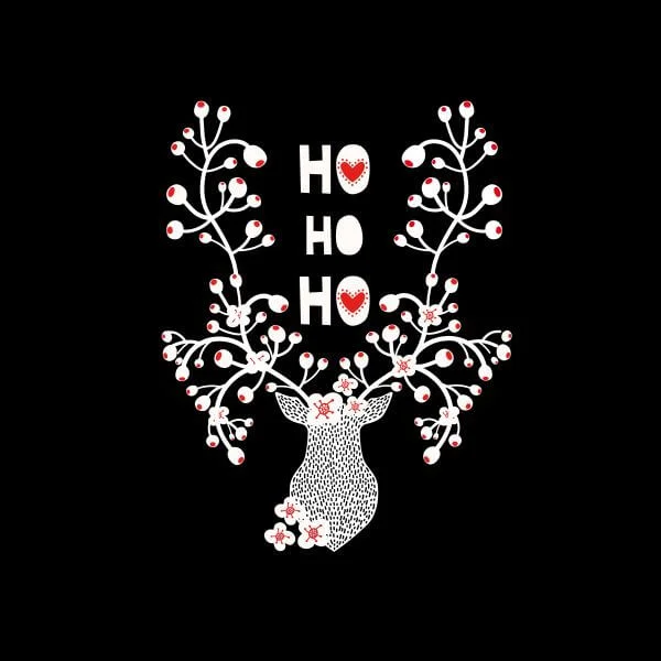 Ho Ho Ho Reindeer Women's T-Shirt - Black