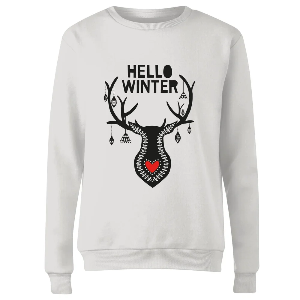 Hello Winter Women's Sweatshirt - White - S - White Image 1