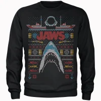 Jaws Fairisle Men's Christmas Sweater - Black - undefined undefined