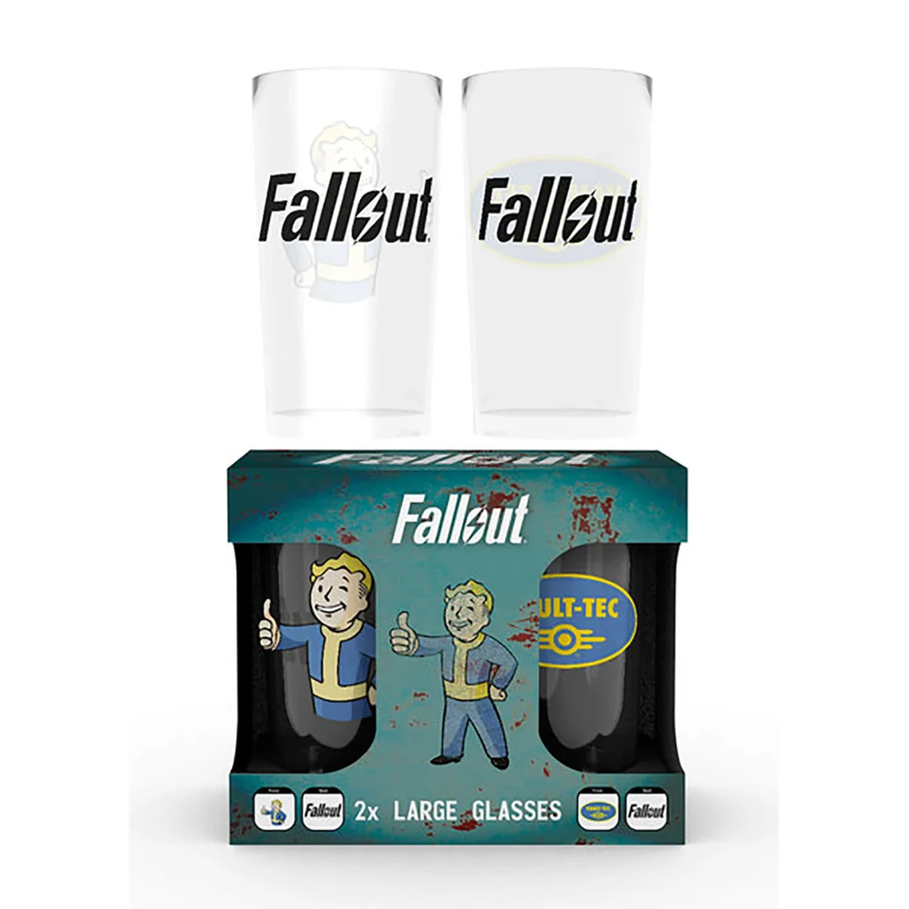 Fallout Vault Tec Large Glasses Twin Pack Image 1