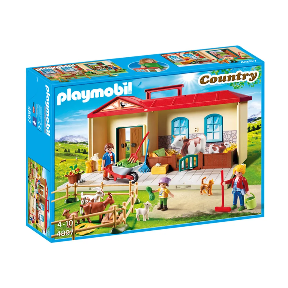 Playmobil Country Take Along Farm with Carry Handle and Fold-Out Stables (4897) Image 1