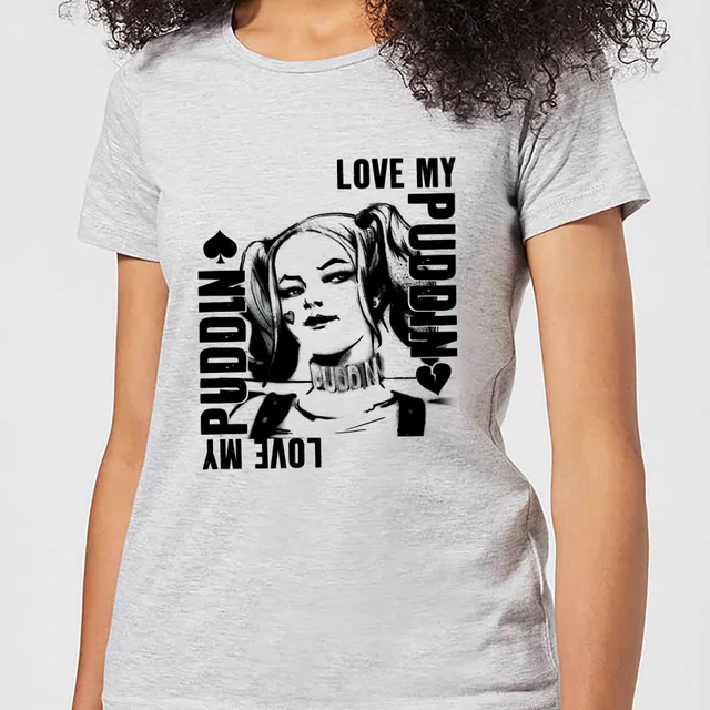 DC Comics Suicide Squad Harley Love Puddin Women's T-Shirt - Grey