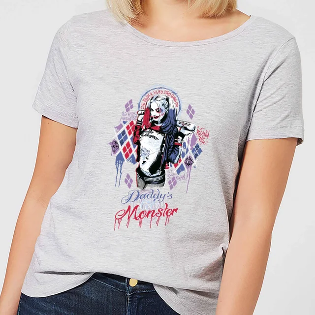 DC Comics Suicide Squad Daddys Lil Monster Women's T-Shirt - Grey