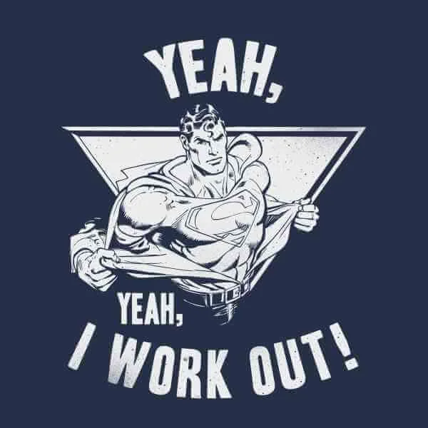 DC Comics Superman I Work Out T-Shirt - Navy