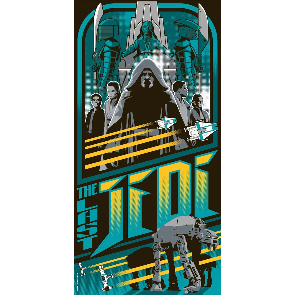 Star Wars: The Last Jedi Silkscreen Print By Mark Daniels (12" x 24") Zavvi UK Exclusive Image 1