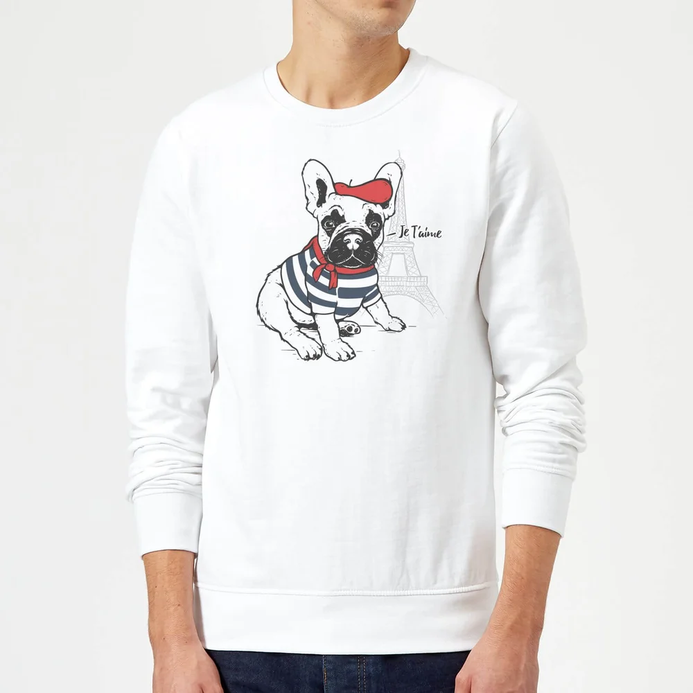 Je T'aime Frenchie Sweatshirt - White - S - White Image 1